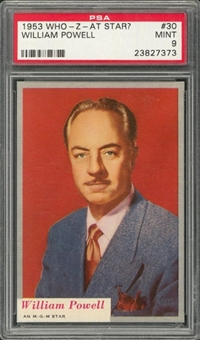 1953 Topps "Who-Z-At Star?" #30 William Powell – PSA MINT 9 "1 of 1!"